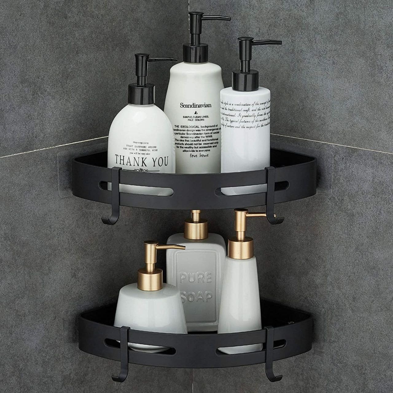 Dm Trendtrove Self Adhesive Bathroom Corner Shelf, Abs Plastic, Wall Mounted, No Drill Required, Organiser Rack Holder Stand