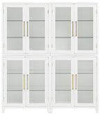 Crosley Furniture Roarke 2-Piece Glass Door Kitchen Pantry Storage Cabinet Set, Living Room, Entryway, White