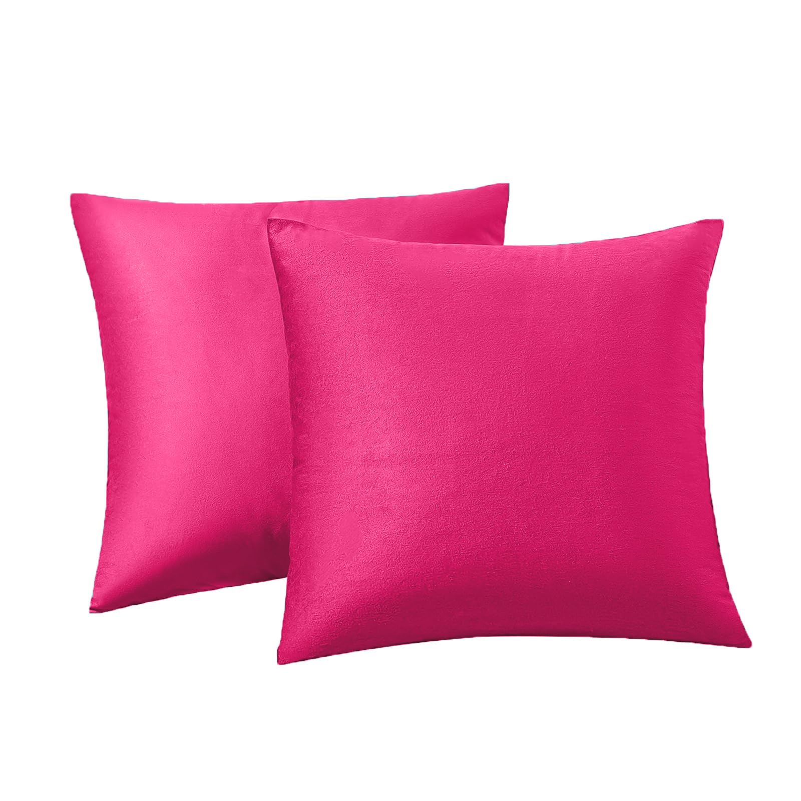 Rainroad Hot Pink Throw Pillows Covers Set Of 2 Soft Velvet Decorative Pillow Covers 18X18 Inch For Couch Bed(Hot Pink, 18'' X 1
