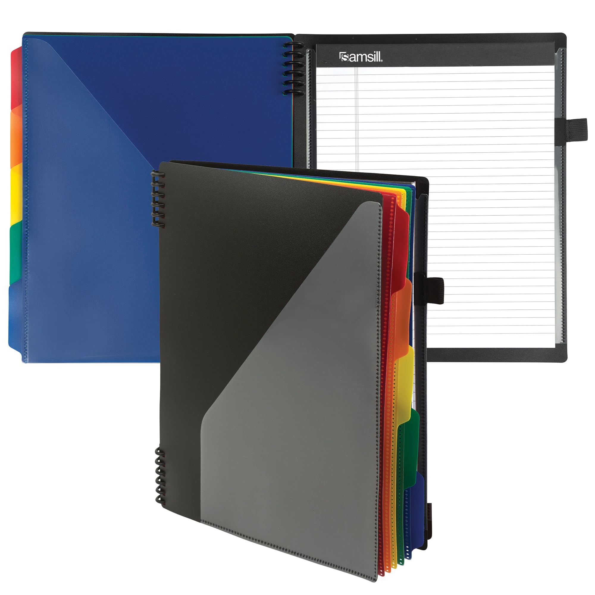 Samsill Left-Handed 10 Pocket Poly Project Organizer With 5 Dividers, File Folders Letter Size, Quick Access Front Pocket, Refil