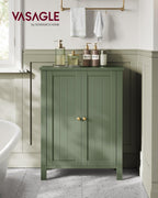Vasagle Bathroom Floor Storage Cabinet, Bathroom Storage Unit With 2 Adjustable Shelves, Bathroom Cabinet Freestanding, 11.8 X 23.6 X 31.5 Inches, Forest Green Ubcb060C01