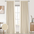 Uhitech Linen Curtains Blackout Curtains For Bedroom 2 Panels Set Bedroom Curtains 90 Inch Length Living Room Curtains Back Tab