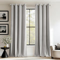 Lazzzy Light Gray Velvet Curtains Thermal Insulated Curtains 96 Inch Lenth Room Darkening Window Drapes For Bedroom Living Room Super Soft Luxury Window Treatment 2 Panels Grommet