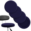 Tatuo Round Bar Stool Seat Covers Washable Stool Cushion Slipcover Elastic Bar Chair Covers For 14-17 Inch Chair (Navy Blue,4 Pi