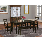 East West Furniture CAPF6-CAP-W 6 Piece Set Contains a Rectangle Wooden Table and 4 Dining Room Chairs with a Bench, 36x60 Inch