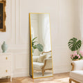 DUMOS Full Length Mirror with Stand 15x56 Floor Standing Aluminum Frame for Bedroom Body Hanging Leaning Modern Simple Home Deco