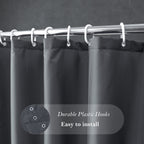 Aoohome Extra Long Shower Curtain 72 Width X 84 Height Inch, Solid Fabric Shower Curtain Liner For Hotel, Waterproof, Dark Grey