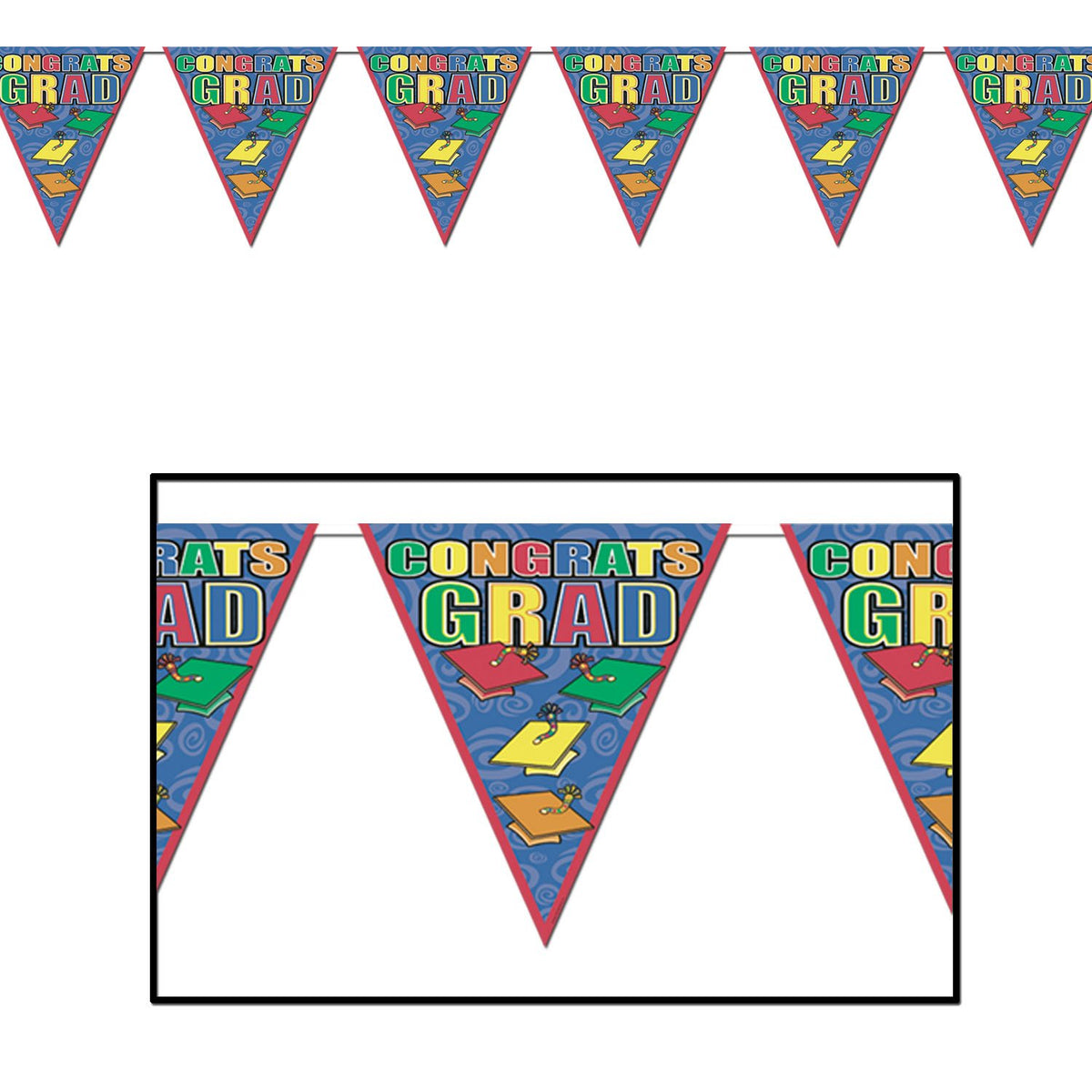 Congrats Grad Pennant Banner Party Accessory (1 Count) (1/Pkg)