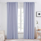 Deconovo Rod Pocket And Back Tab Blackout Curtains For Living Room Thermal Insulated Room Darkening Curtains 42Wx95L Inch Light Purple 2 Panels