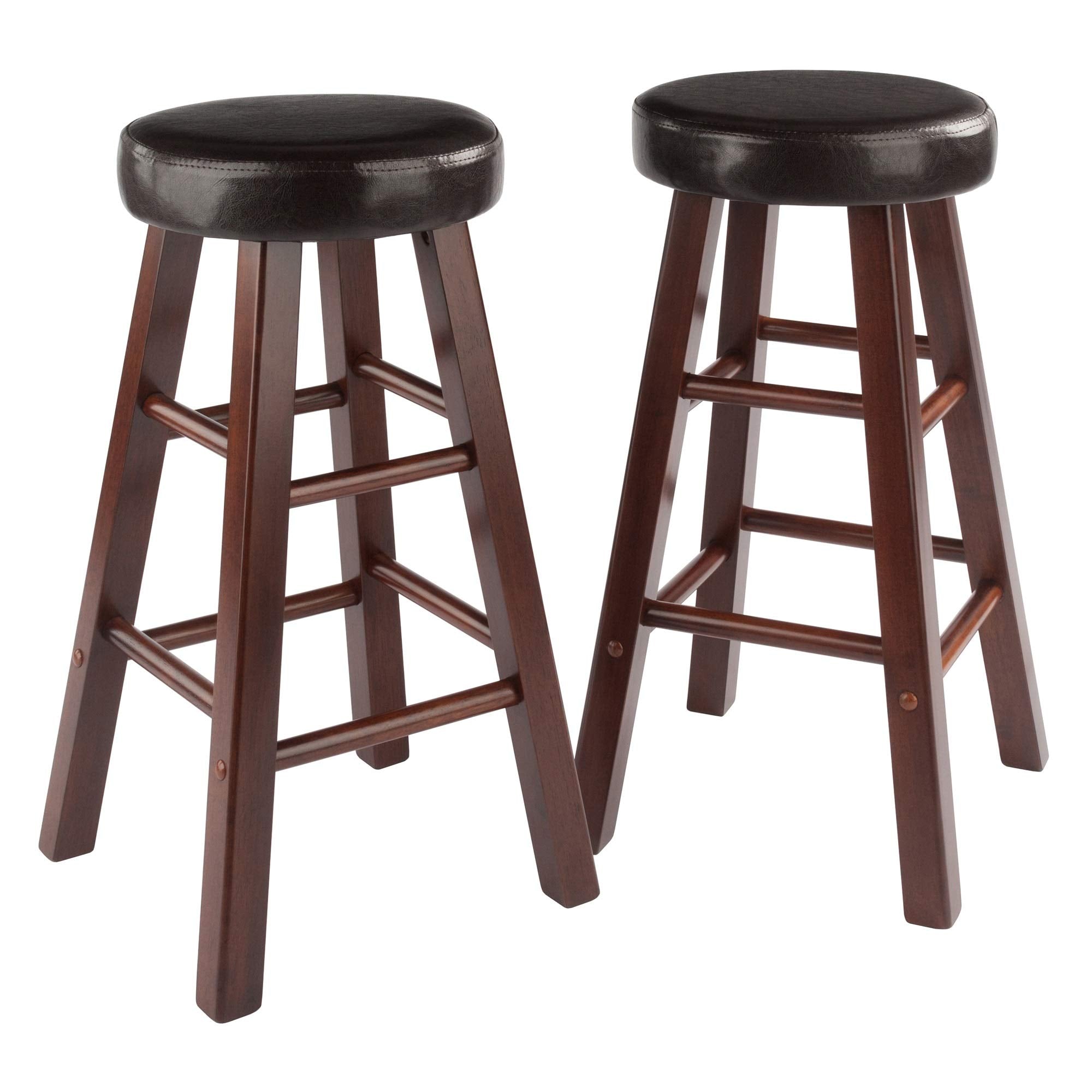 Ergode Wood Element Counter Stool Set | Oyster Gray | 2-Pc Set | Solid Wood | 220lbs Weight Capacity | Stable & Stylish | Multiple Finishes (94277-VV)