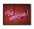 Stupell Home D  cor Be Unique Neon Sign Photography Oversized Framed Giclee Texturized Art, 16 x 1.5 x 20, Proudly Made in USA