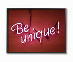 Stupell Home D  cor Be Unique Neon Sign Photography Oversized Framed Giclee Texturized Art, 16 x 1.5 x 20, Proudly Made in USA