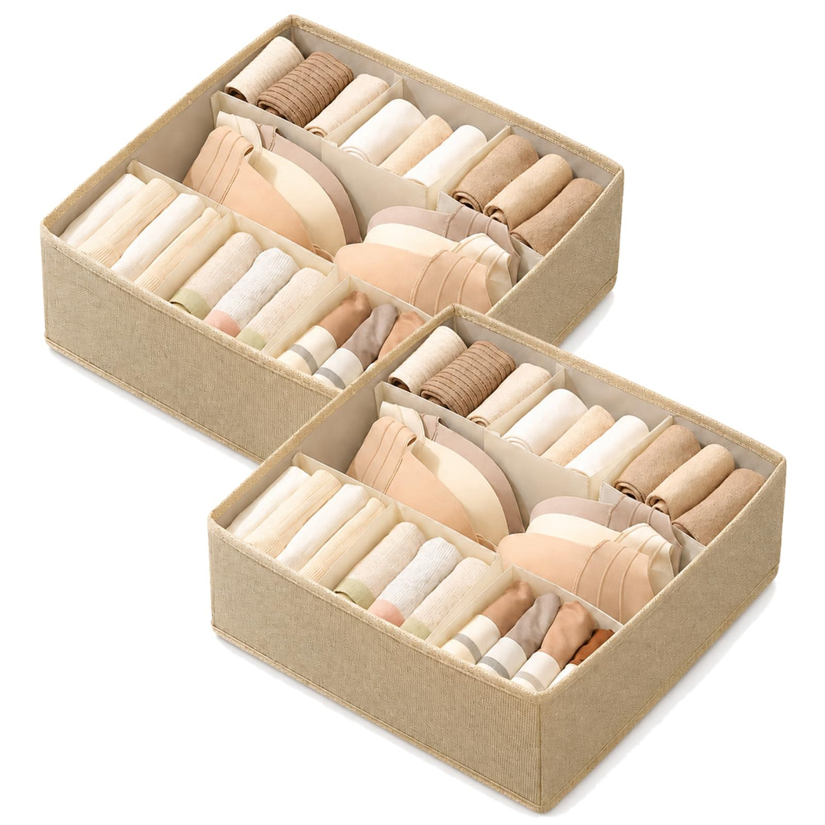 HonorHut Foldable Drawer Organizers Multifunctional Underwear Organizer 14 Cell Fabric Dresser Closet Organizers and Storage Bin