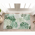 Wonnitar Tropical 2x3 Small Bathroom Rug, Washable Green Leaf Bath Mat, Non-Slip Cute Monstera Kitchen Sink Throw Rug, Low Pile 