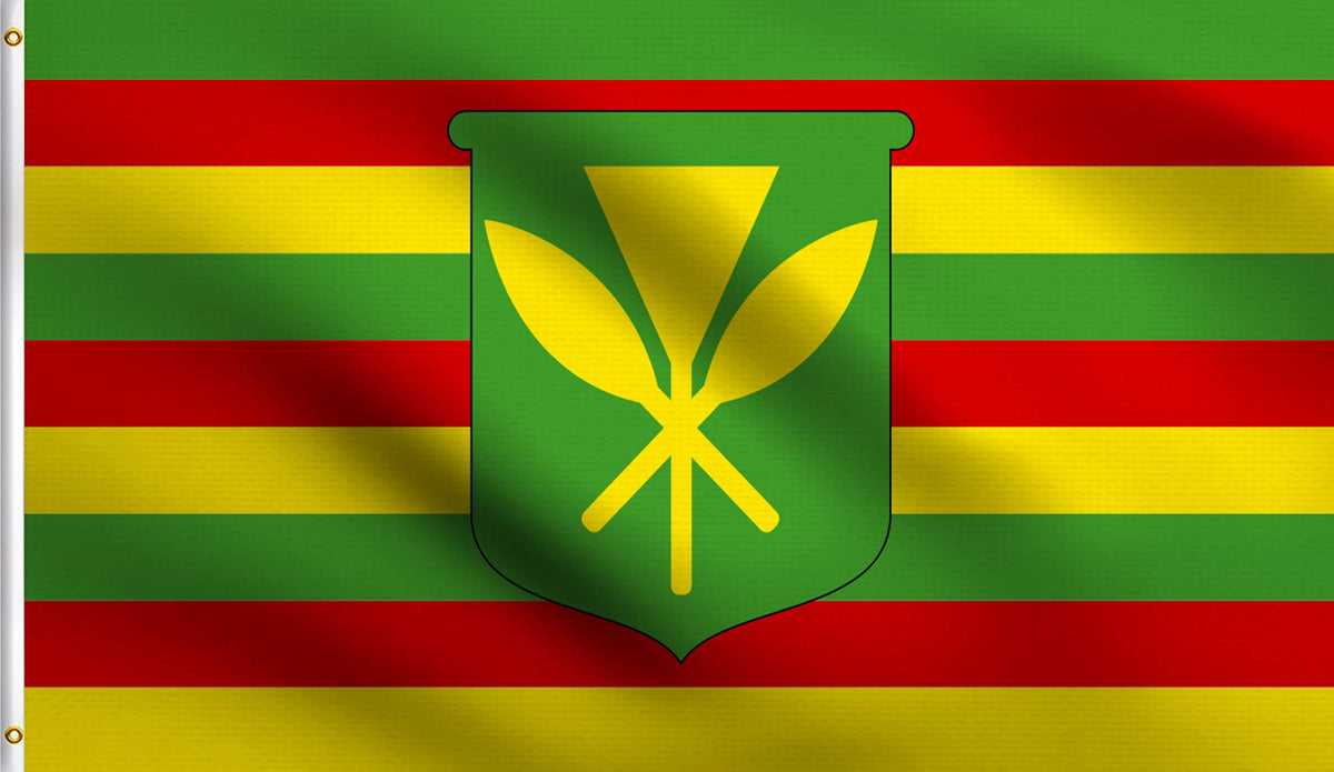 Dmse Kanaka Maoli Hawaii Hawaii King Kamehameha Native Hawaiian Flag 3X5 Ft Foot 100% Polyester 100D Flag Uv Resistant (3' X 5'