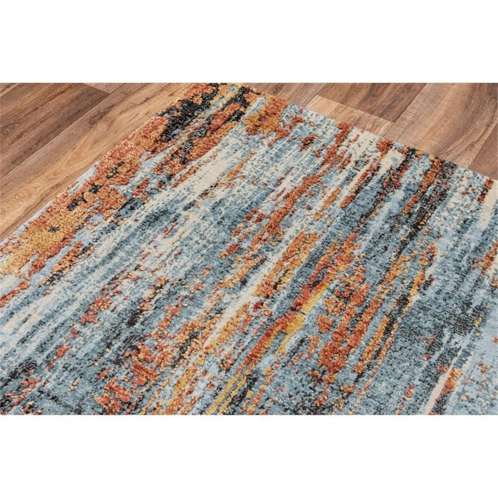 Rizzy Home Alora Decor Alure 5' X 8' Abstract Blue/Blue/Apricot Hybrid Area Rug