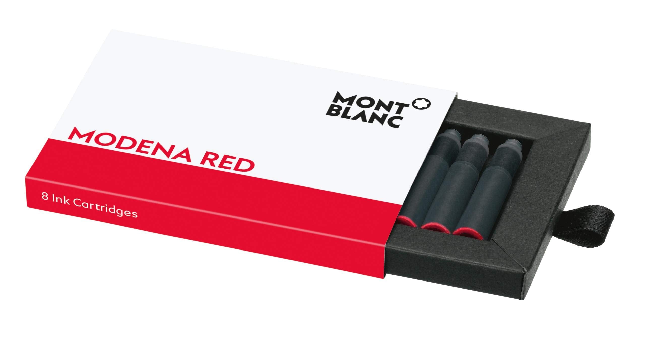 Montblanc Ink Cartridges Corn Poppy Red 119717 - Short International Standard Fountain Pen Refills In Bright Red - 8 Pen Cartrid