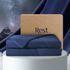 Rest® Evercool® Cooling Comforter, Twin/Twin Xl, Blanket For Hot Sleepers, All Season Bedding To Keep Cool For Night Sweats, Breathable Lightweight Blanket, 68'X90' Inches, Midnight Blue