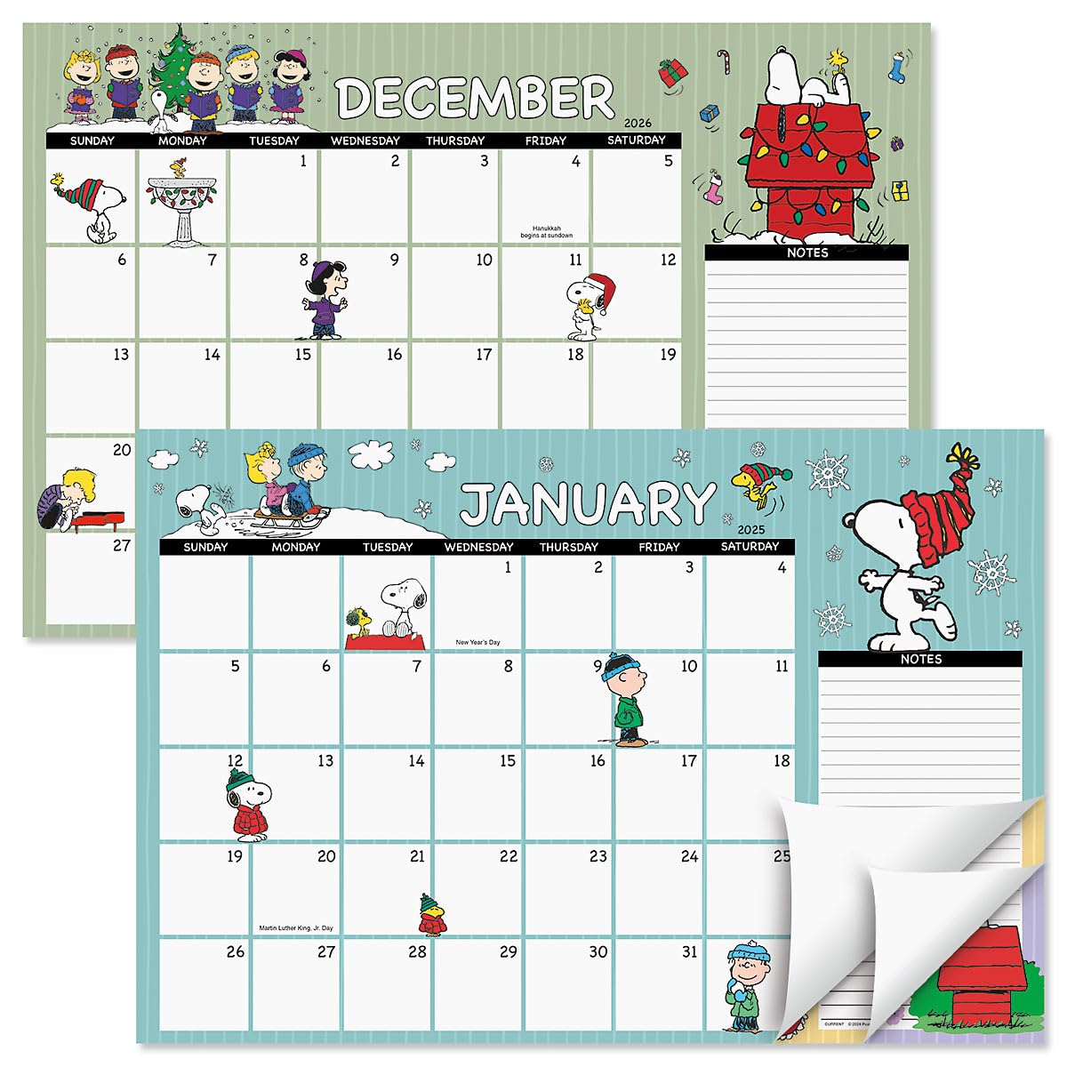2025-2026 Peanuts Desk Calendar Pad, 11-Inch X 16-1/4-Inch Size, Large 24-Month Bookstore-Quality Calendars For Kitchen & Office