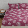 Huesland By Ahmedabad Cotton 144 Tc Cotton Double Bed Bedsheet With 2 Pillow Covers  Mauve