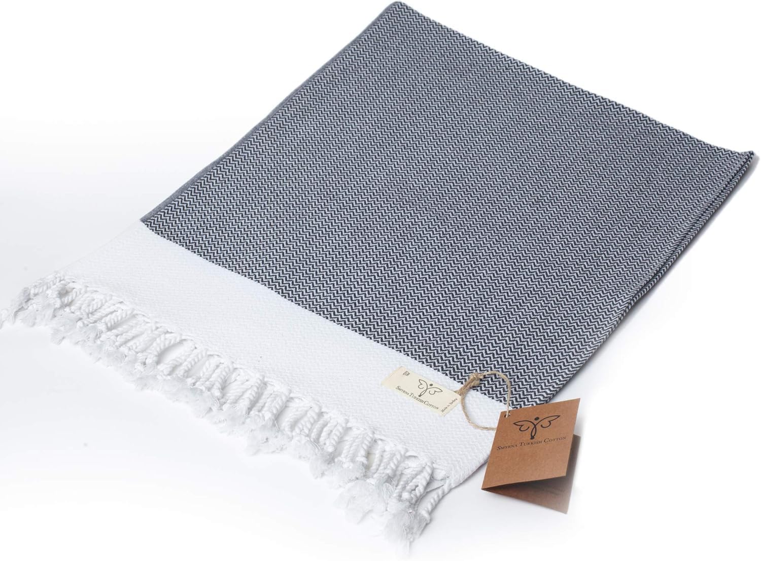 Smyrna Turkish Cotton Orientina Series Turkish Hand Towels Set Of 2, 16X40 Inch, Decorative Turkish Hand Towels For Bathroom, Ki