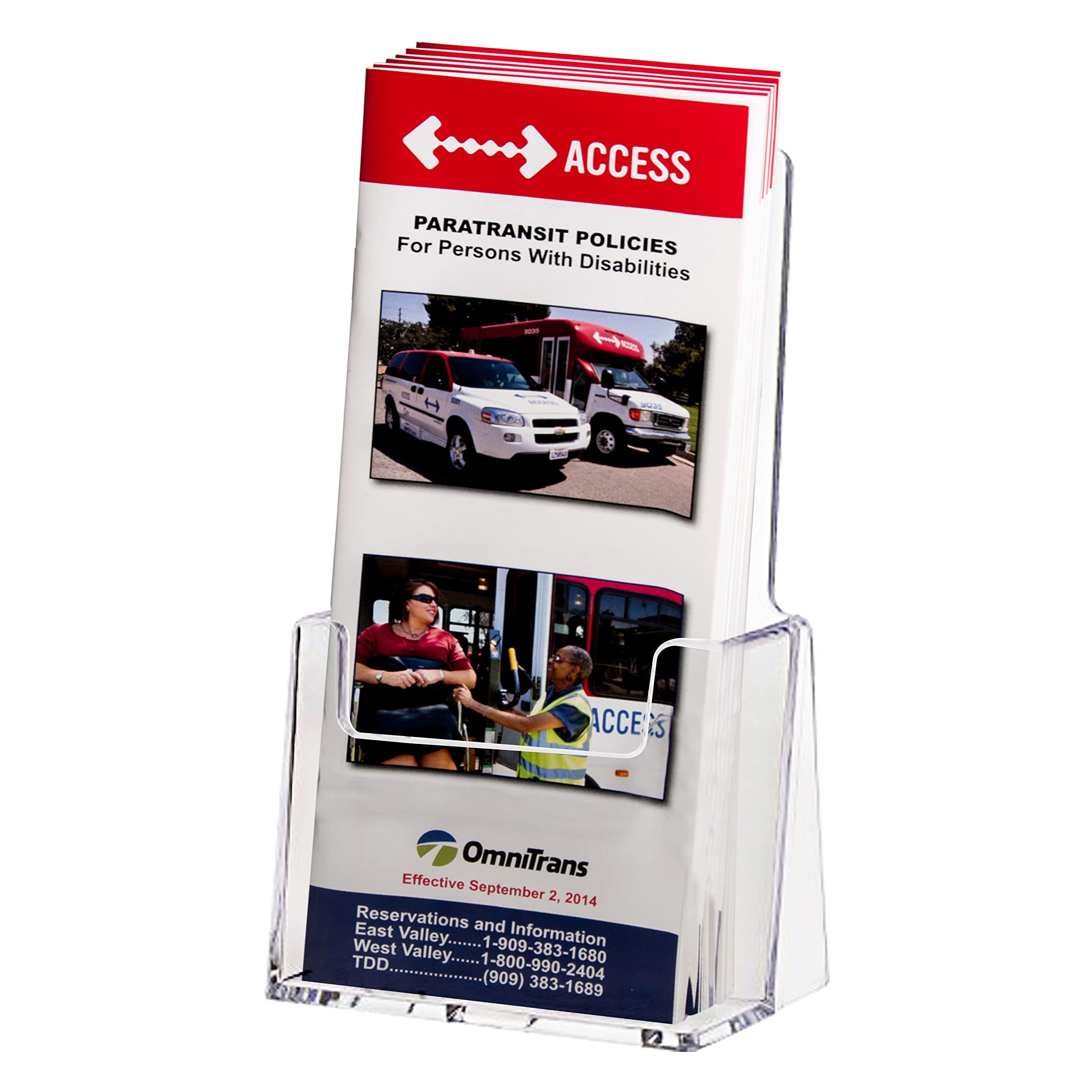 Clear-Ad - Acrylic Trifold Brochure Holder - Rack Card Display - Pamphlet Stand - Lhf-S100 (Pack Of 10)