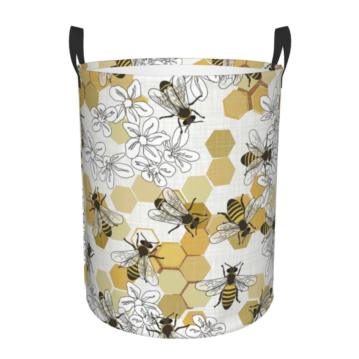 Bee Laundry Basket Foldable Waterproof Laundry Hamper Clothes Storage Bucket Toy Organizer for Bathroom Bedroom Large 62.8 Liter
