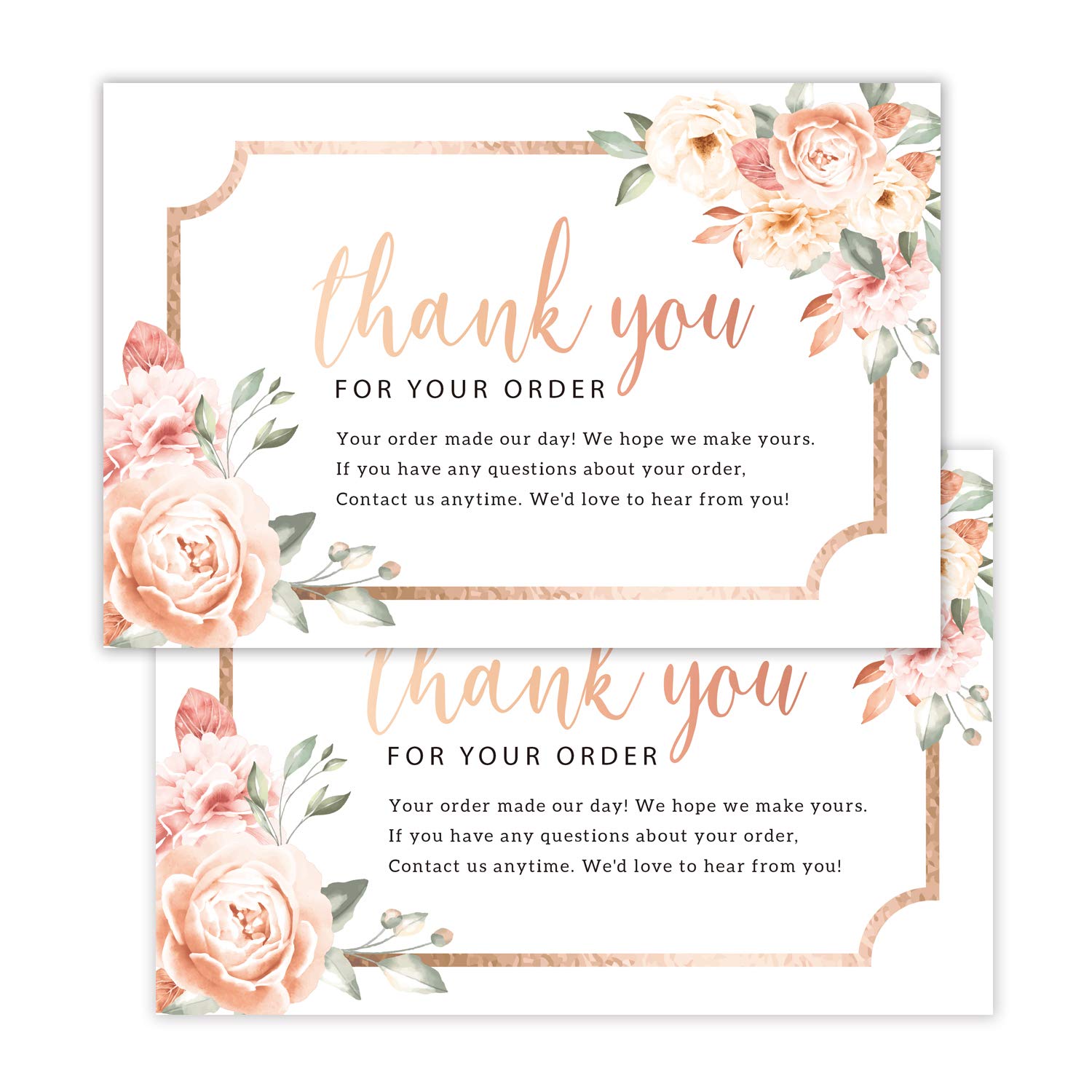 Antgiftshop 50 Pcs Thank You For Your Order Cards - Customer Thank You Cards-Vintage Floral Postcards Purchase Inserts To Suppor