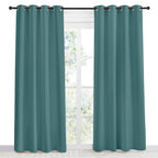 Nicetown Blackout Drape For Nursery, Sea Teal, Single Panel, 55 By 86-Inch, Home Fashion Thermal Insulated Blackout Room Darkening Curtain/Drapery With Ring Top