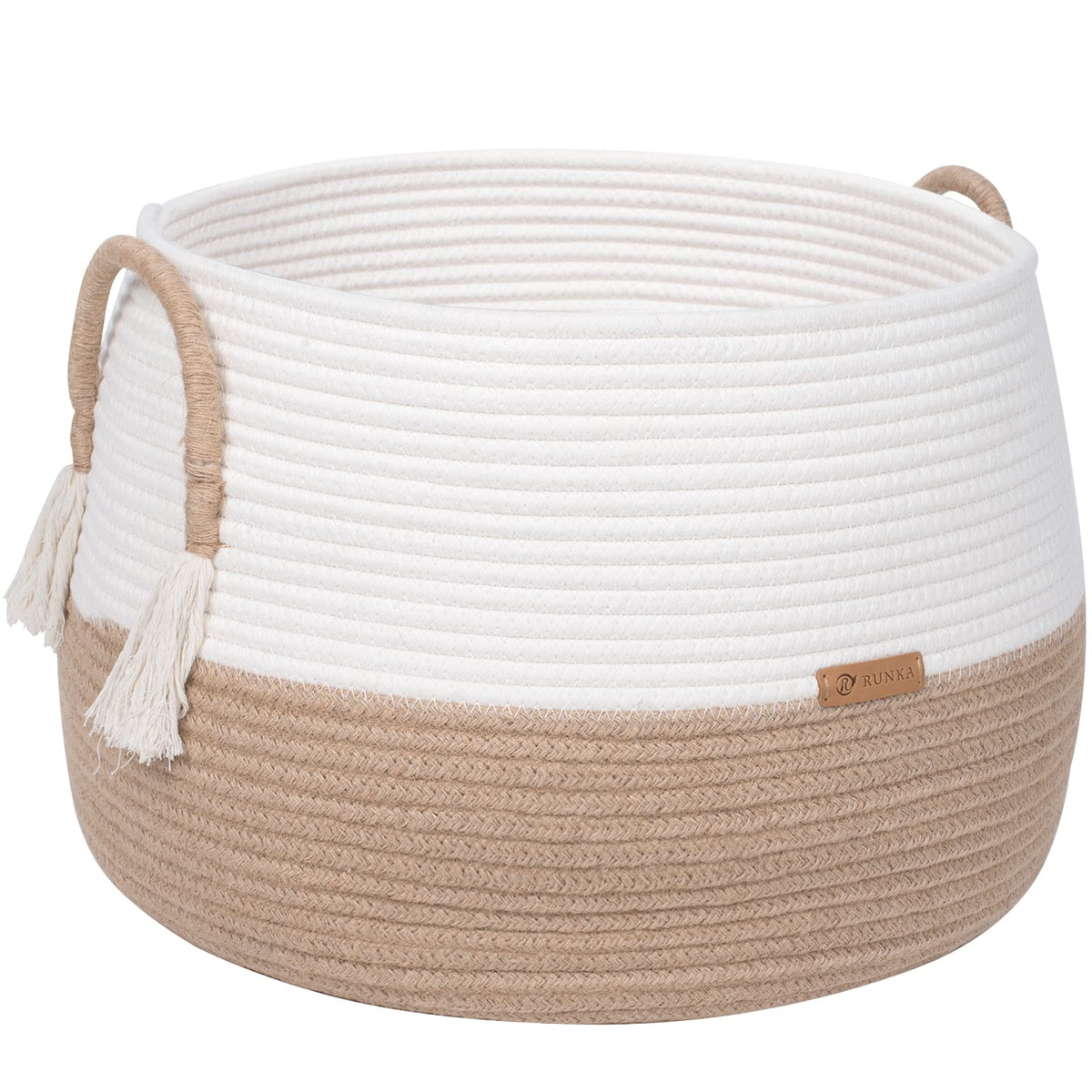 R RUNKA Large Basket for Toys-15.7'x 11.8'-Boho Baskets for Living Room,Bedroom,Nursery | Large Woven Baskets, Cube Basket, Un
