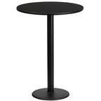 Flash Furniture 24'' Round Black Laminate Table Top With 18'' Round Bar Height Table Base