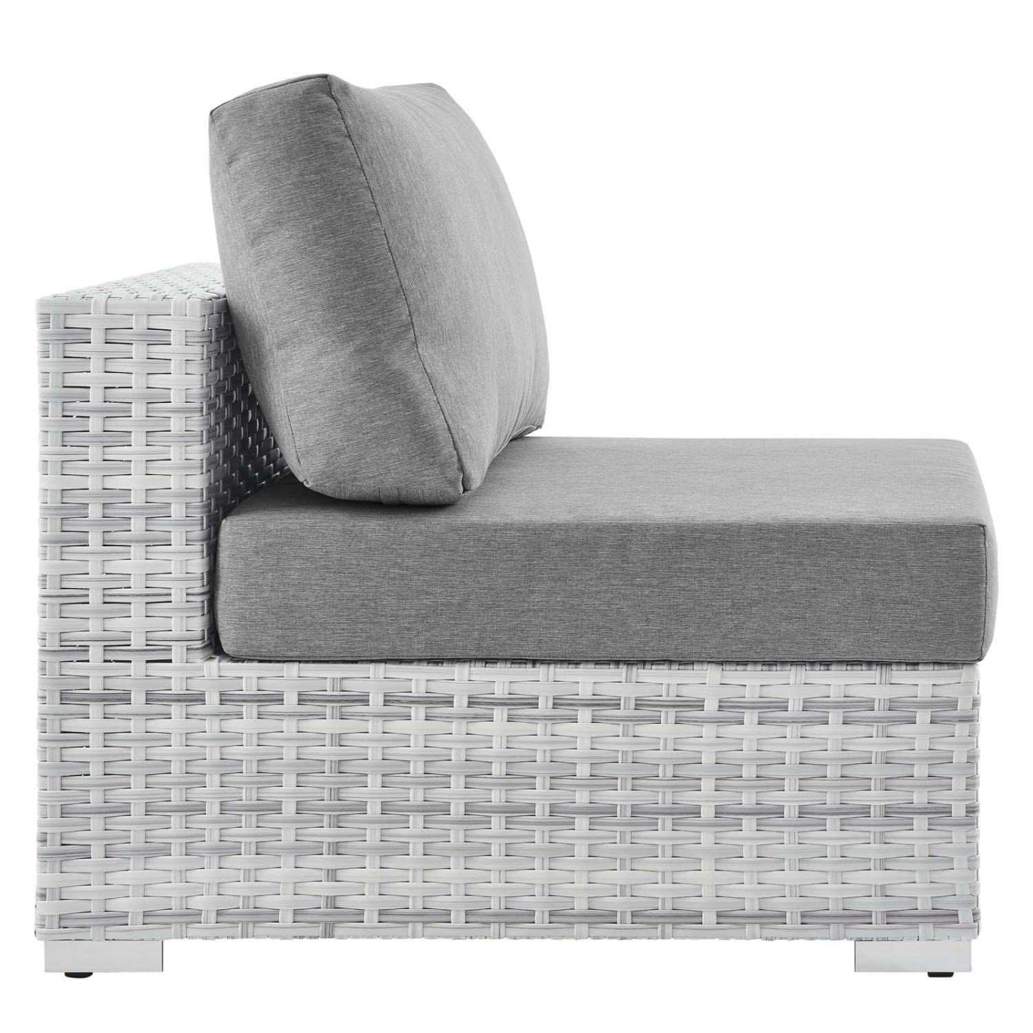 Modway EEI-4298-LGR-GRY Convene Outdoor Patio Chair Armless, Light Gray Gray