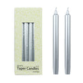 Zest Candle 12-Piece Taper Candles, 10-Inch, Metallic Silver Straight