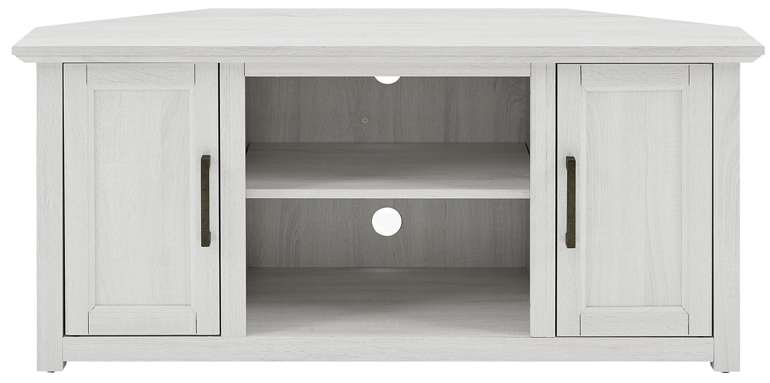 Crosley Furniture Camden TV Stand for 50+ inch TVs, Entertainment Center with Adjustable Storage Shelves, Whitewash