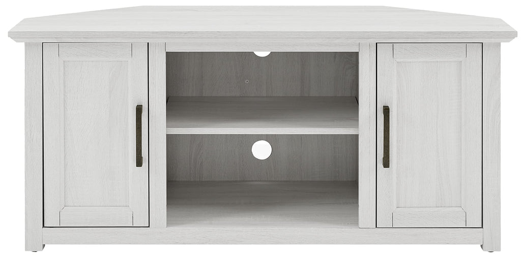 Crosley Furniture Camden TV Stand for 50+ inch TVs, Entertainment Center with Adjustable Storage Shelves, Whitewash