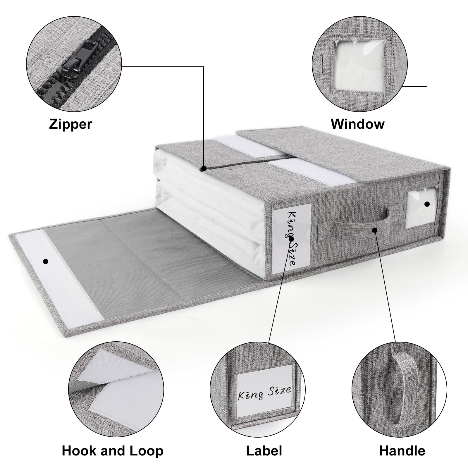 Dellan Bed Sheet Organizer, Linen Closet Organizers And Storage, Foldable Cube Sheet Set Organizer (4 Pack)