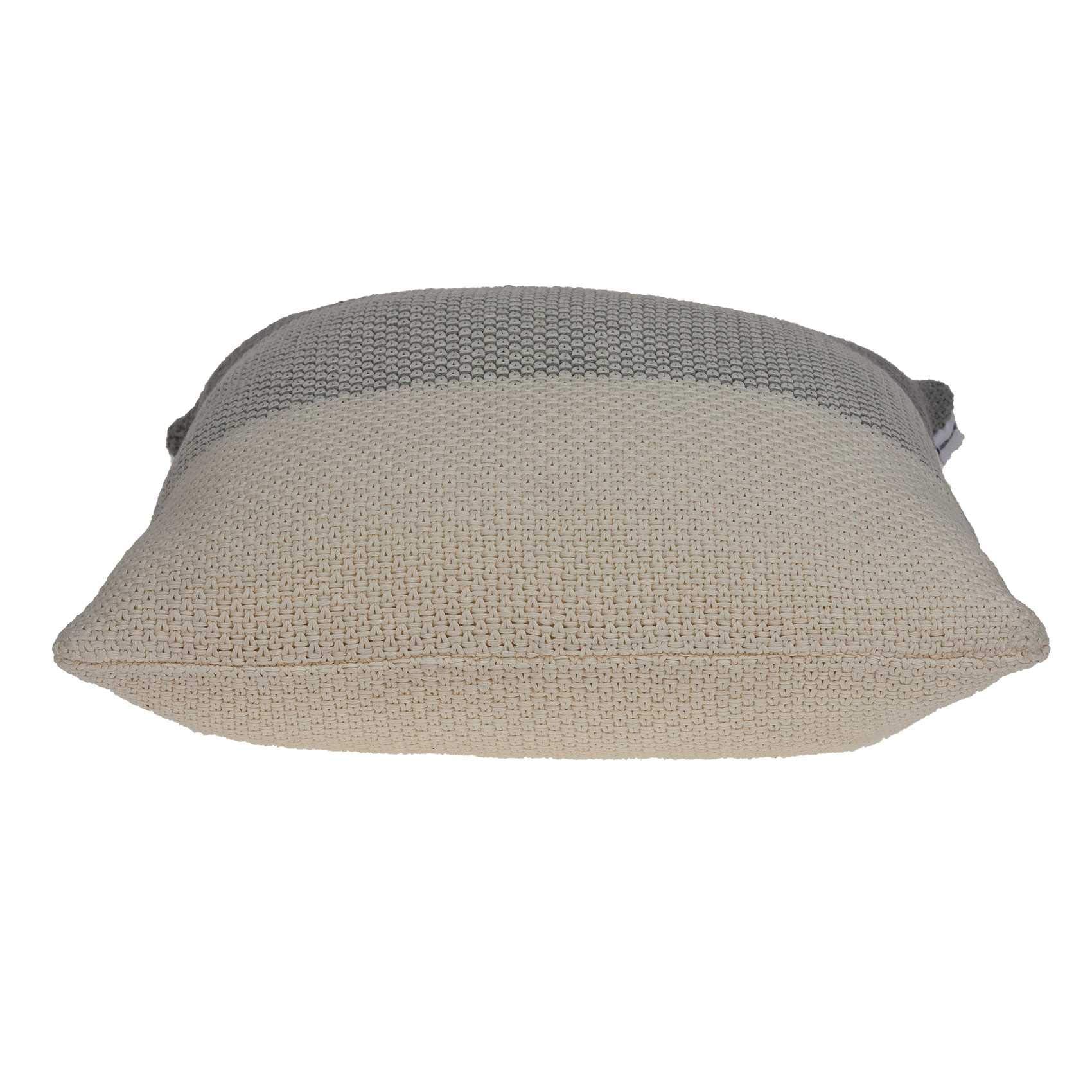 HomeRoots 100% Cotton Parkland Collection Evo Transitional Transitional Tan Pillow Cover with Down Insert