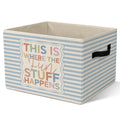 FSTCSV Kids Room Storage Bin, Kids Playroom Collapsible Storage Bin, This is Where The Fun Stuff Happens Blue Striped Decorative