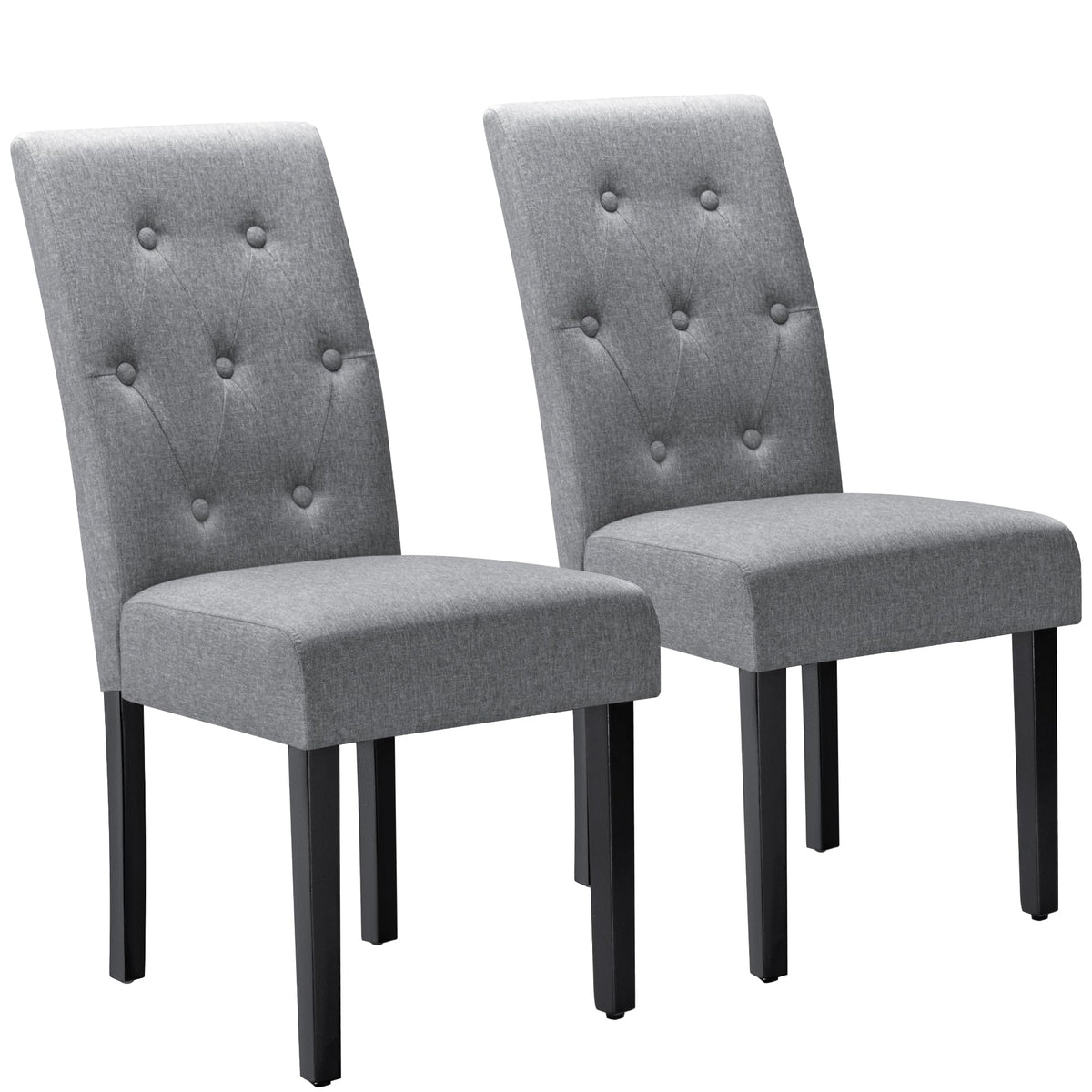 Furmax Ergonomic Dining Chairs Set Of 2, Upholstered Fabric Dinning Room Chairs, Button Tufted Kitchen Chairs With Adjustable Wo