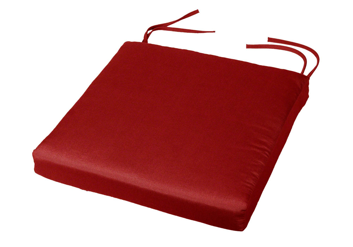 Cushion Source Chair Pad With Ties |16' X 16' X 2' Chair Cushion | Indoor/Outdoor | Sunbrella Jockey Red (5403-0000)