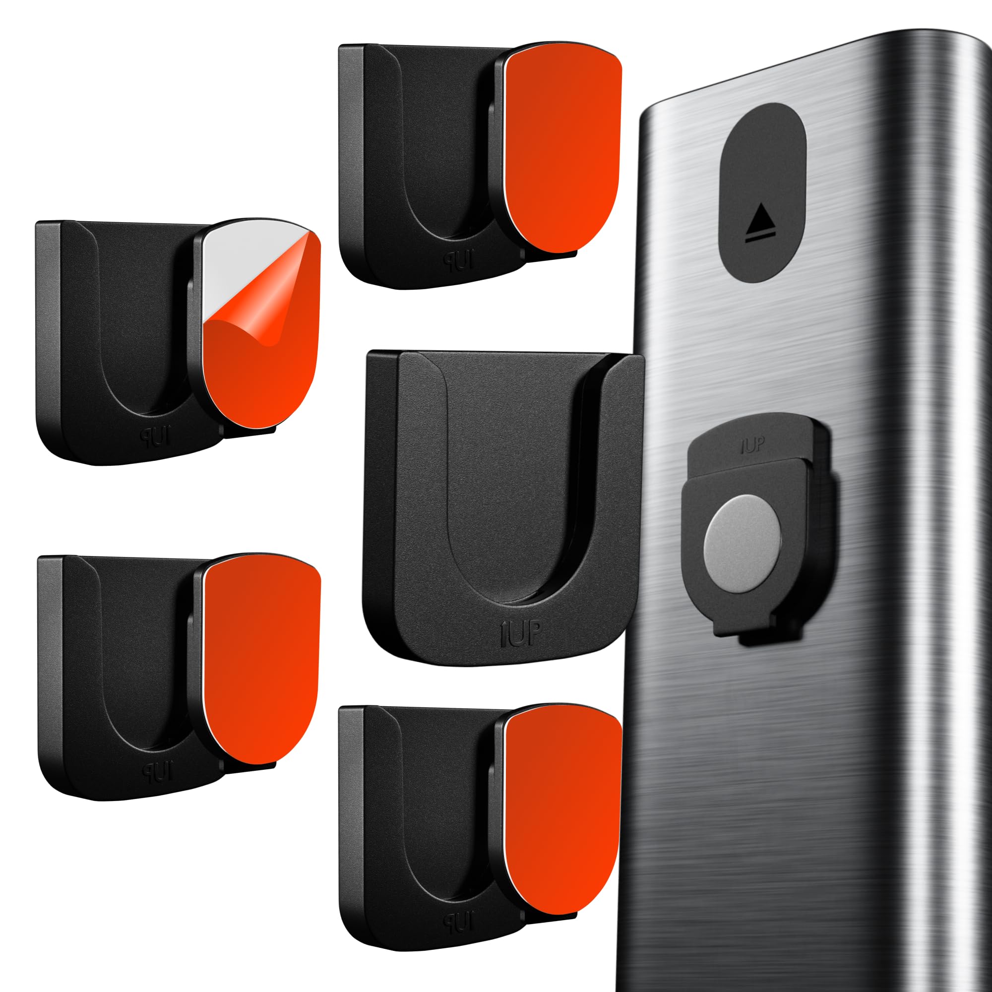 Magnetic Remote Control Holder - 5 Pcs Black Set for TV, Fan, and Air Conditioner Remotes - Wall Mount with Self-Adhesive Back f