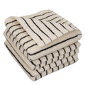 CODOHI 3 Pack Black and White Striped Hand Towels 100% Cotton Absorbent Soft Decorative Towel for Bathroom Kitchen Home Hotel Be