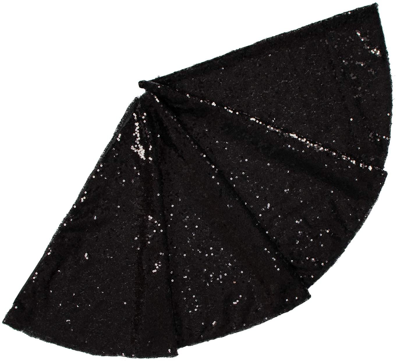 ShinyBeauty Tree Skirt-Sequin Tree Skirt Christmas Tree Skirt Cross Stitch Kits Tree Skirt Glitter -0913S (48Inch, Black)