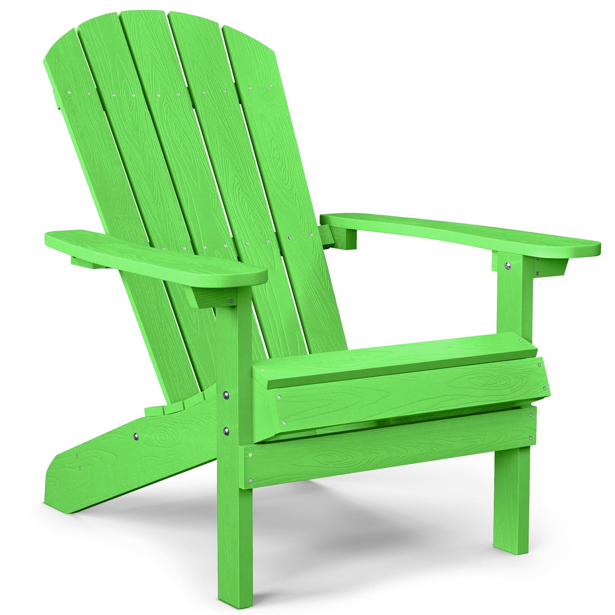 Yefu Adirondack Chair Plastic Weather Resistant, Patio Chairs 5 Steps Easy Installation, Looks Exactly Like Real Wood, Widely Used In Outdoor, Fire Pit, Deck, Outside, Campfire Chairs (Lime)