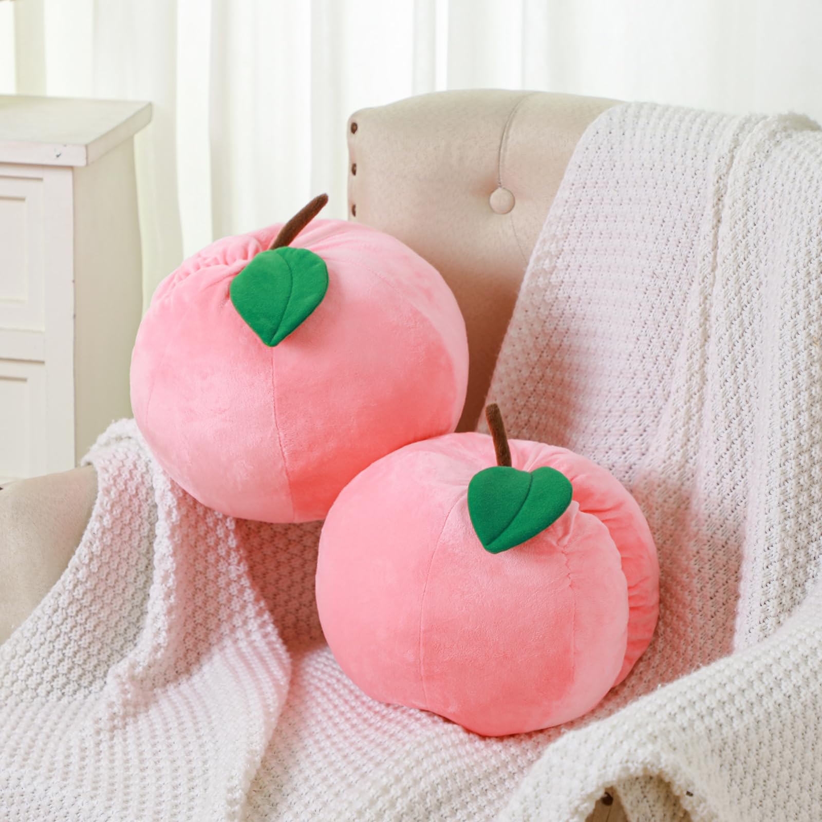 Beeveer Peach Plush Decorative Gift Cute Fruit Plush Pillow Kawaii Hugging Plushies Soft Novelty Toy Cushion Seat Home Decor For