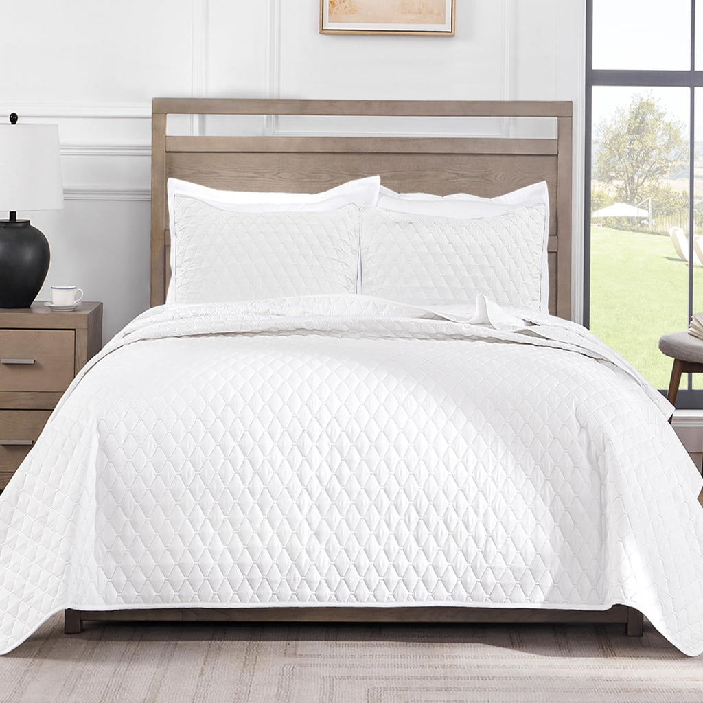 Exclusivo Mezcla Ultrasonic California King Size Quilt Bedding Set With Pillow Shams, Lightweight Quilts Cal King Size, Soft Bed