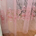 ATORSE Classic Flower Tulle Voile Curtain Panel Sheer Drapes for Room Window Pink