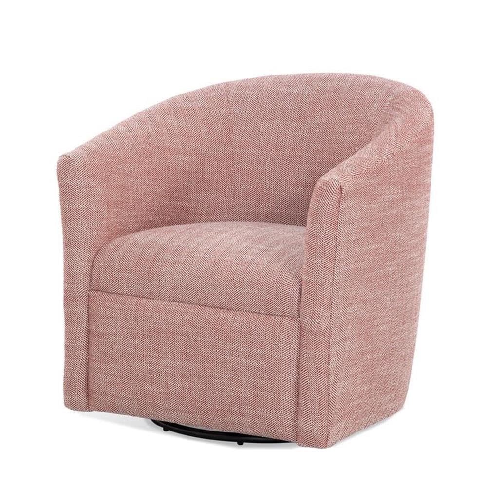 Comfort Pointe Lynton Henna Brick Red Fabric Swivel Accent Chair