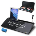 Selead Desktop Glass Whiteboard With Organizer, Markers, Eraser - Dry Erase Board Computer Pad Keyboard Stand With Drawer And Ho