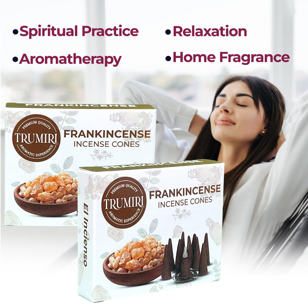 Frankincense - Scented Incense Cones - Total 20 Cone Incense - Dual Pack Of 10 Insence Cones - Incense Cones Scented - Cone Ince